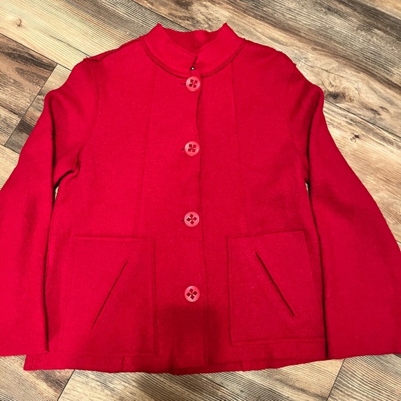 Women’s Wool Blend Coldwater Creek Red Coat  Size Small - Picture 1 of 8